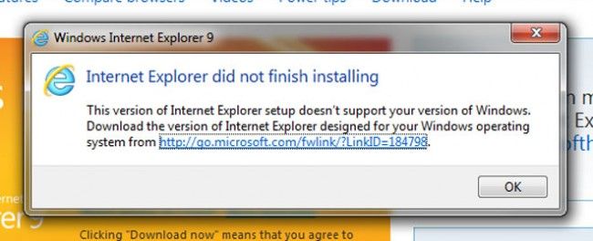 So I Just Tried Installing IE9 And…