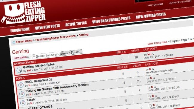 FleshEatingZipper Has A Forum Now!