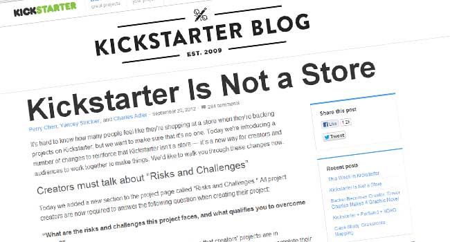 Kickstarter Wants You to Know Projects Fail, They’re Not a Store