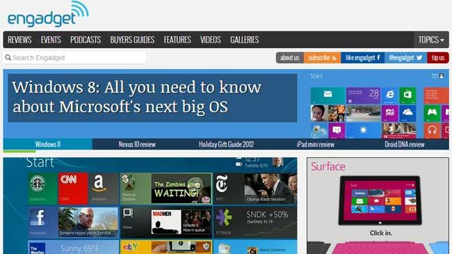 Engadget Reveals New Web Site, Shines Brighter Than The Content