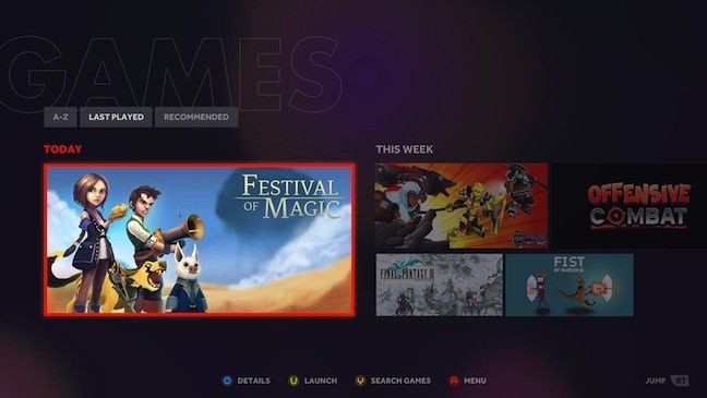 OUYA, user interface mockup