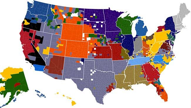 Facebook Knows Where NFL Fans Live, Makes A Big Colorful Map