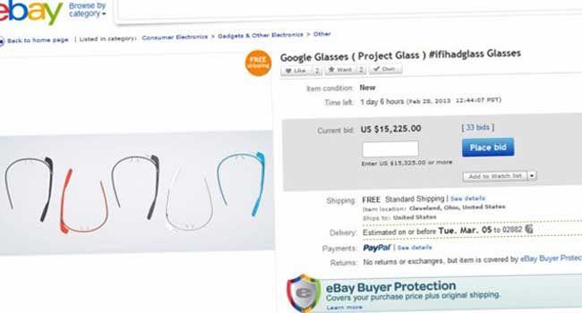 Google Glass Listing Pulled from eBay, Spoiler Alert, They’re Not Out Yet