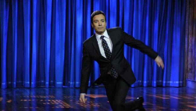 Fallon doing a little dance.